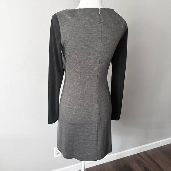 Laundry‎ by Shelli Segal Long Sleeve Moto Mini Dress Women's Size 6 gray black - Picture 6 of 14